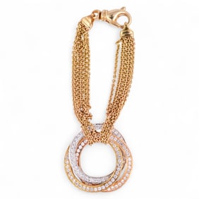 14k Gold 2.64 CTTW Diamond Trinity Circle Bracelet