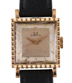 Gubelin 18k Gold Fancy Square Case Working Watch
