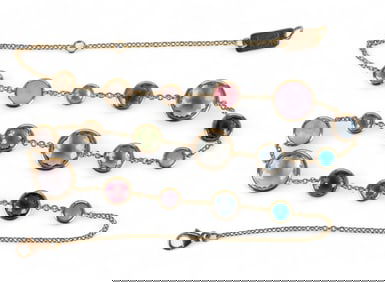 Ippolita 18k Gold Gemstone Station Necklace 10.4g