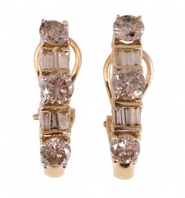 14k Gold 2 Carat TW Diamond Anniversary Earrings