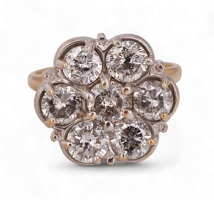 10k Gold 2.66 CTTW Diamond Cluster Engagement Ring