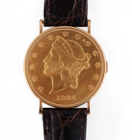 Piaget 1904 $20 Gold Lady Liberty Coin Watch