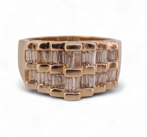 14k Gold 1 CT TW Baguette Diamond Anniversary Ring