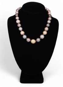 14k Gold 10-13.7mm South Sea Pearl Necklace 17"