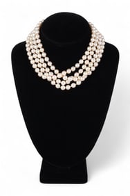 14k White Gold Opera Length Akoya Pearl Necklace