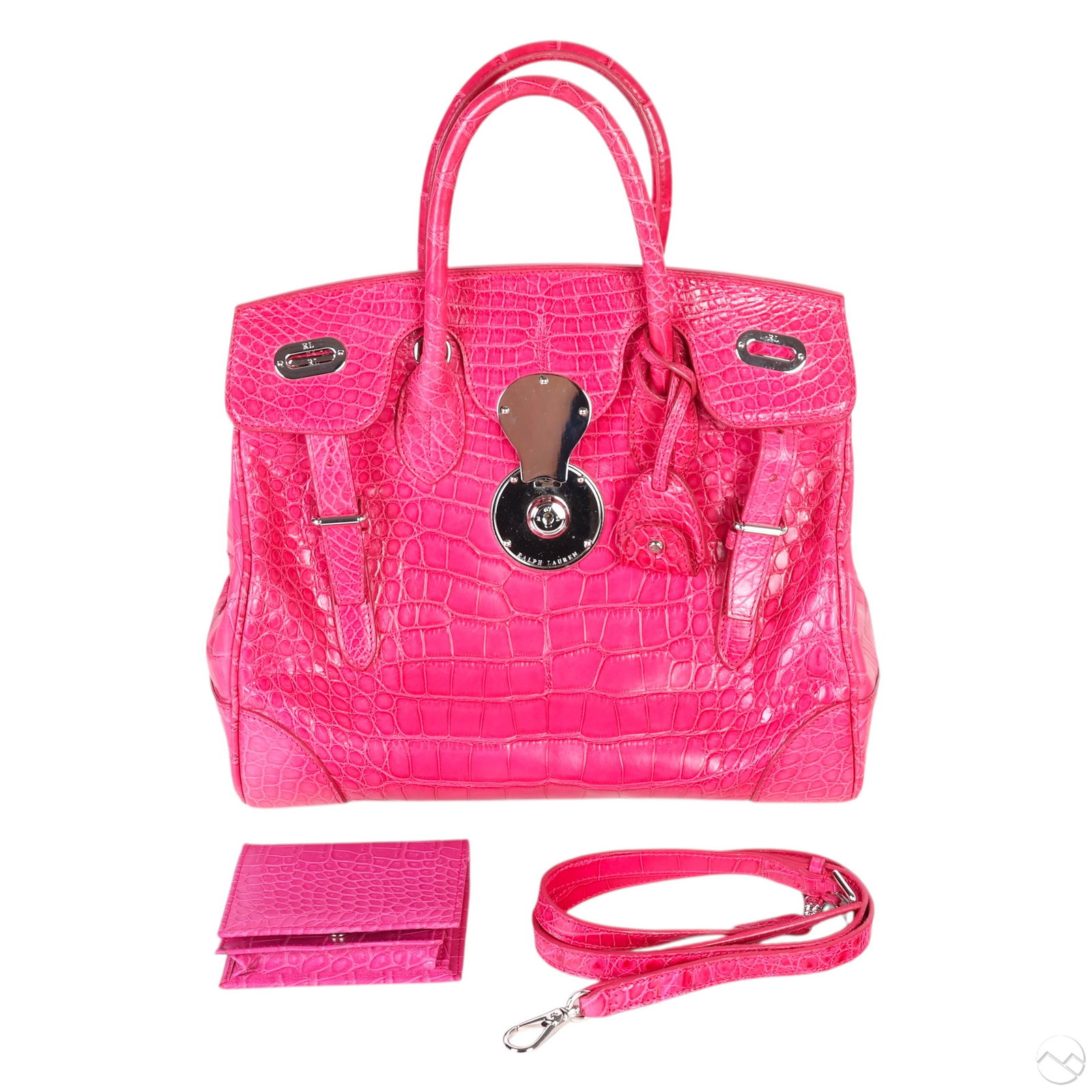 Ralph Lauren Ricky 33 Pink Crocodile Leather Bag (1 of 9)