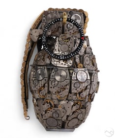 Dan Tanenbaum b.1971 Watch Parts Grenade Sculpture