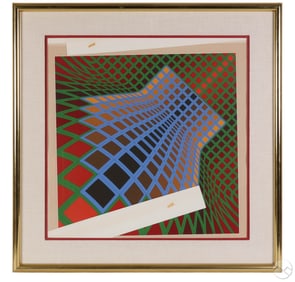 Victor Vasarely 1906-1997 Op Art Serigraph SIGNED