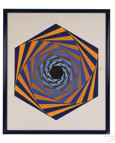 Victor Vasarely 1906-1997 Op Art Colored Serigraph