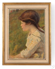 Frank H Tompkins 1847-1922 Child Portrait Painting