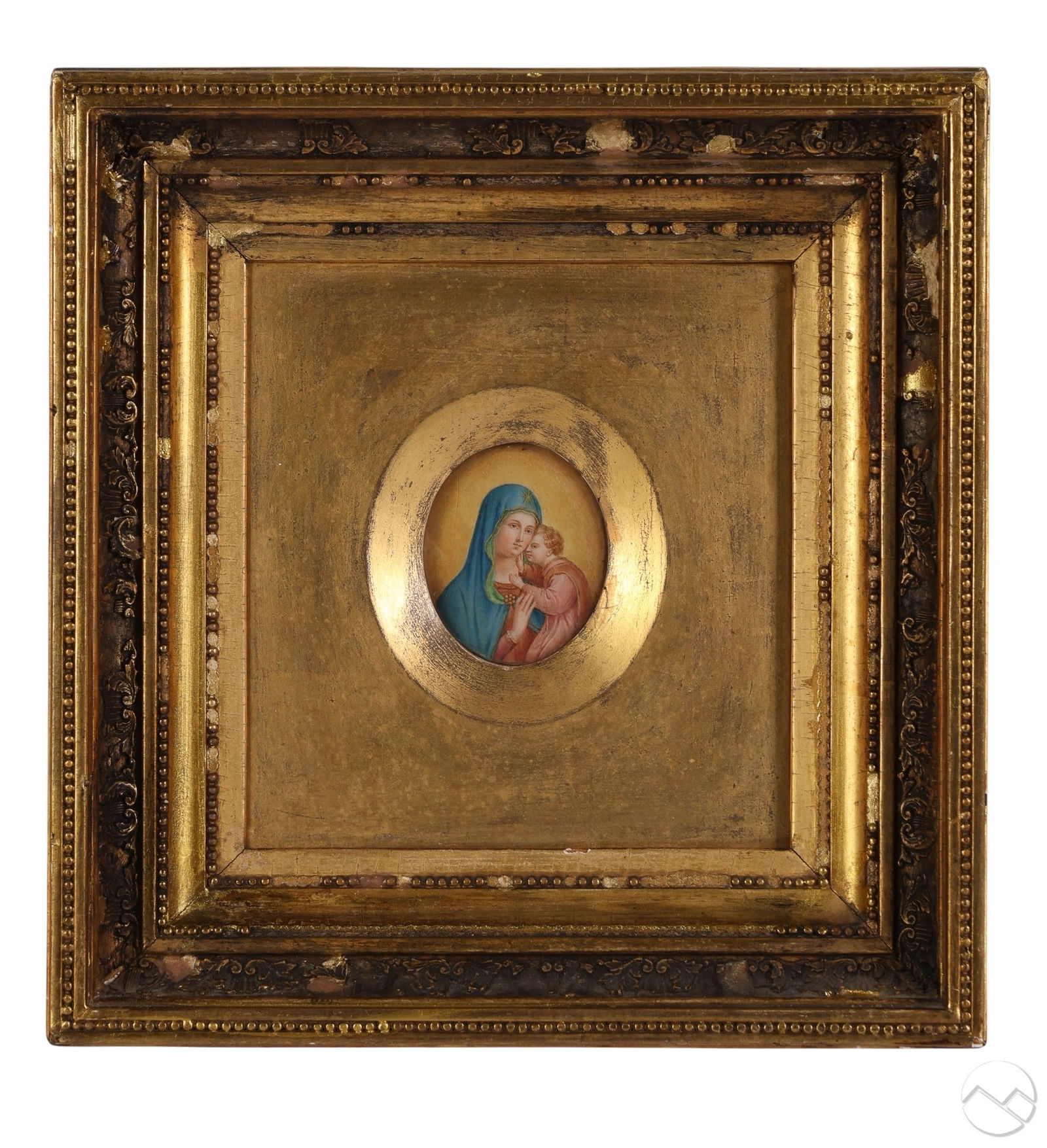 Antique Miniature Madonna and Child Oil Painting (1 of 5)