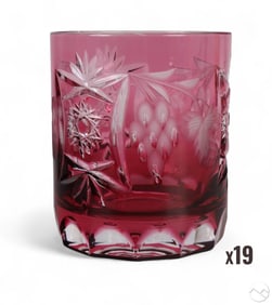 Nachtmann Traube Cranberry Whiskey Glasses 19p LOT