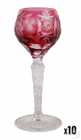 Nachtmann Traube Cranberry Cordial Glasses 10p LOT