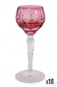 Nachtmann Traube Cranberry Cordial Glasses 18p LOT