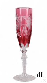 Nachtmann Traube Cranberry Champagne Flutes LOT