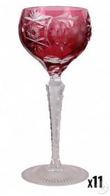 Nachtmann Traube Cranberry Hock Wine Glasses LOT