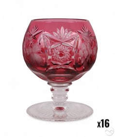 Nachtmann Traube Cranberry Brandy Glasses 16pc LOT
