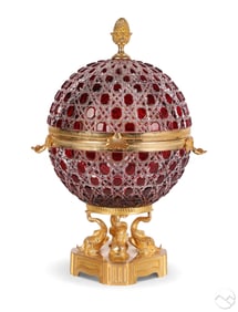 Crystal Cut to Clear Gilt Bronze Perfume Casket