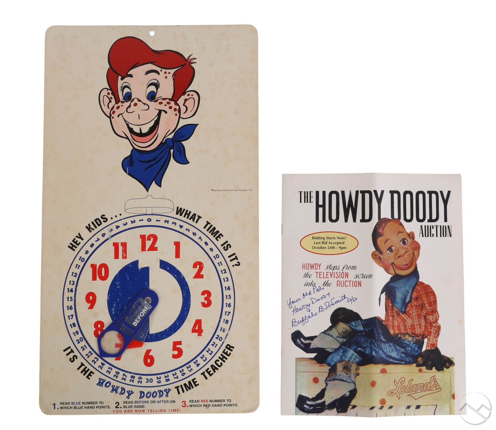 Howdy Doody Signed Auction Catalog & Teacher Clock (1 of 7)