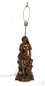 Eugene Aizelin 1821-1902 Bronze Barbedienne Lamp