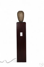 Art Deco Illuminated Rosewood Pedestal with Vase