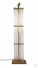Gaetano Sciolari Brass and Glass Rod Floor Lamp