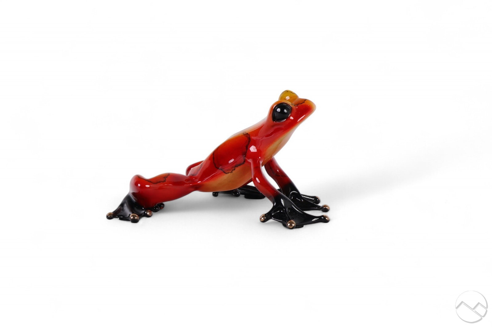 Tim FROGMAN Cotterill Bronze Juliet Frog Sculpture: Tim "Frogman" Cotterill (English, born 1950), Juliet, 2008. Limited edition bronze frog sculpture cataloged as BF114. The frog features a red and orange glossy patina and serves as a companion piece t