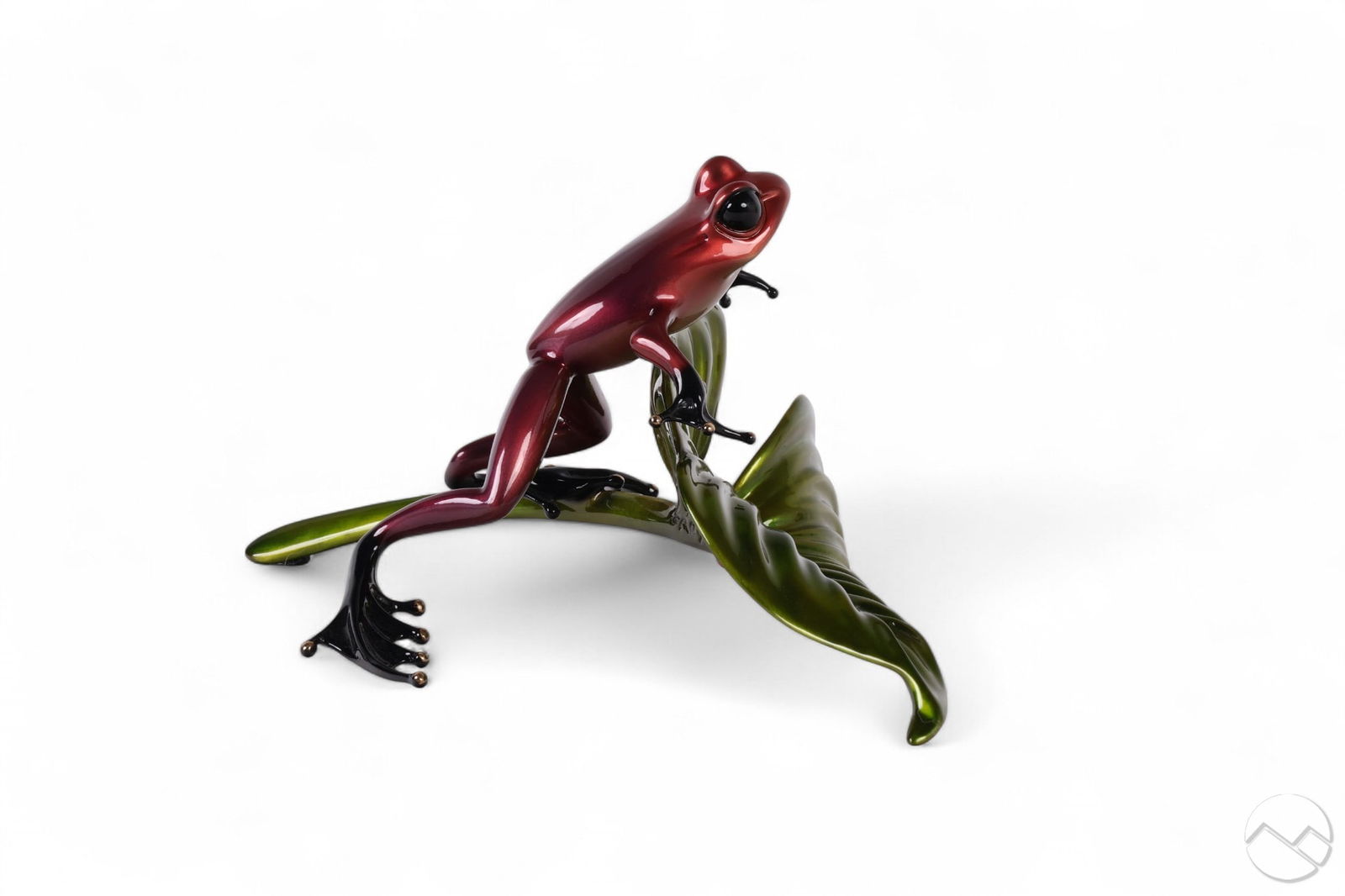 Tim FROGMAN Cotterill Bronze Frog & Leaf Sculpture (1 of 11)
