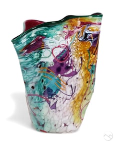 Stephen Nelson 20C Modernist Studio Art Glass Vase