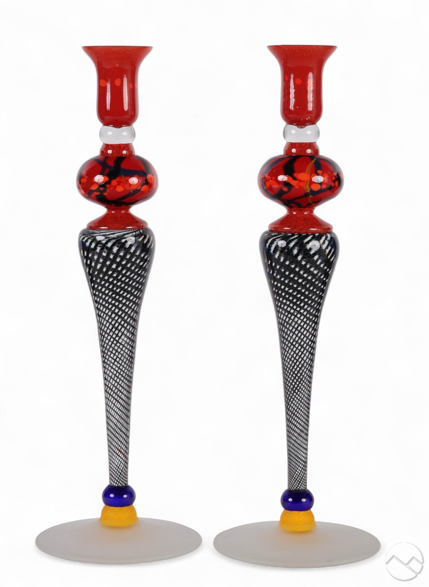 Loan Nemtoi b.1964 Studio Blown Glass Candlesticks (1 of 3)