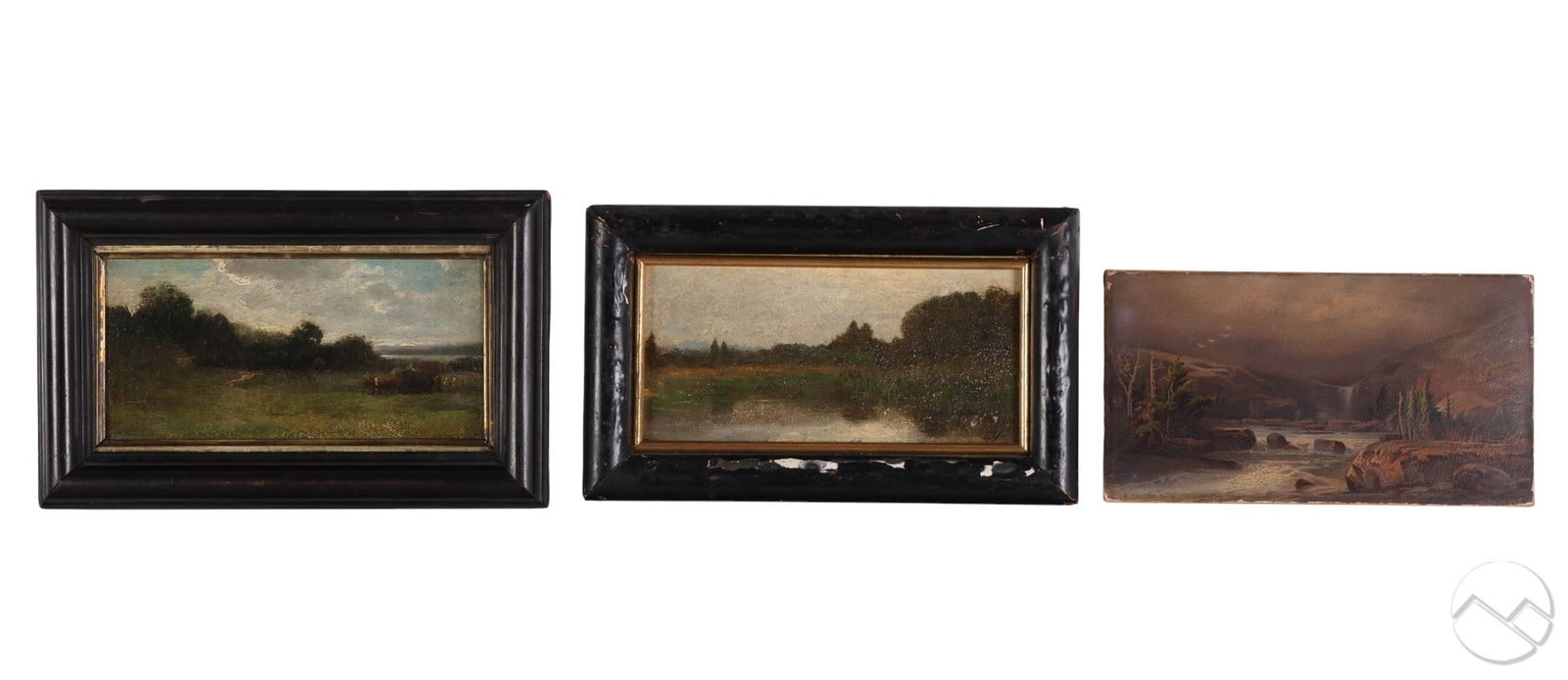Pastoral Mountain River Antique Oil Paintings LOT (1 of 7)