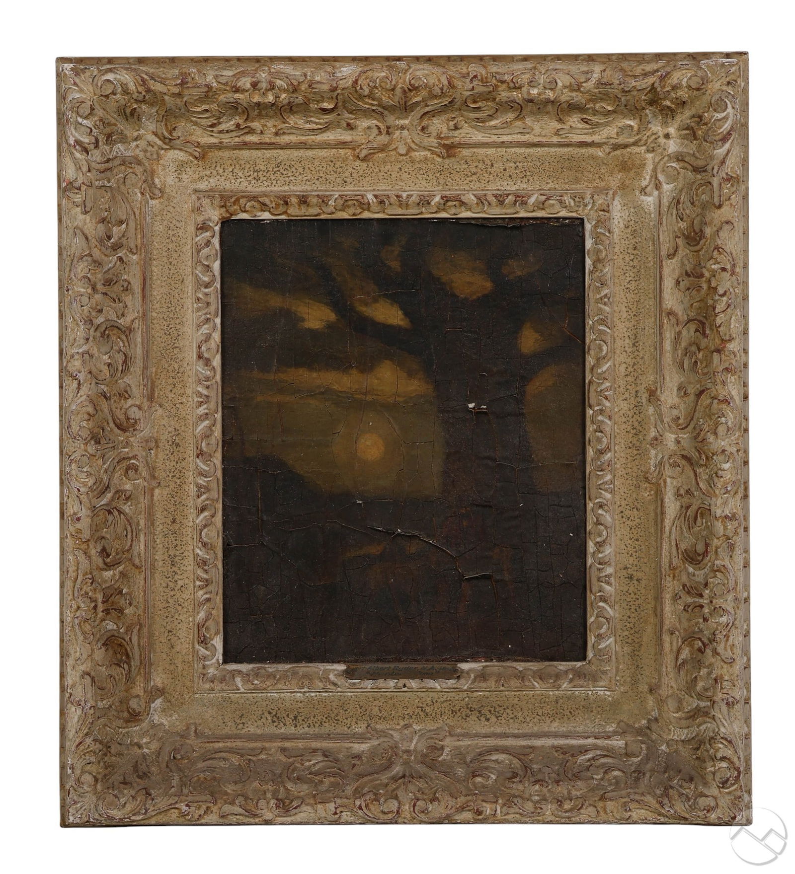 Antique Moonlight Tree Landscape Scene Painting (1 of 8)