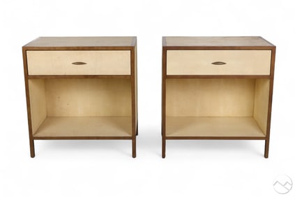 Pair of Art Deco Style White Shagreen Side Tables