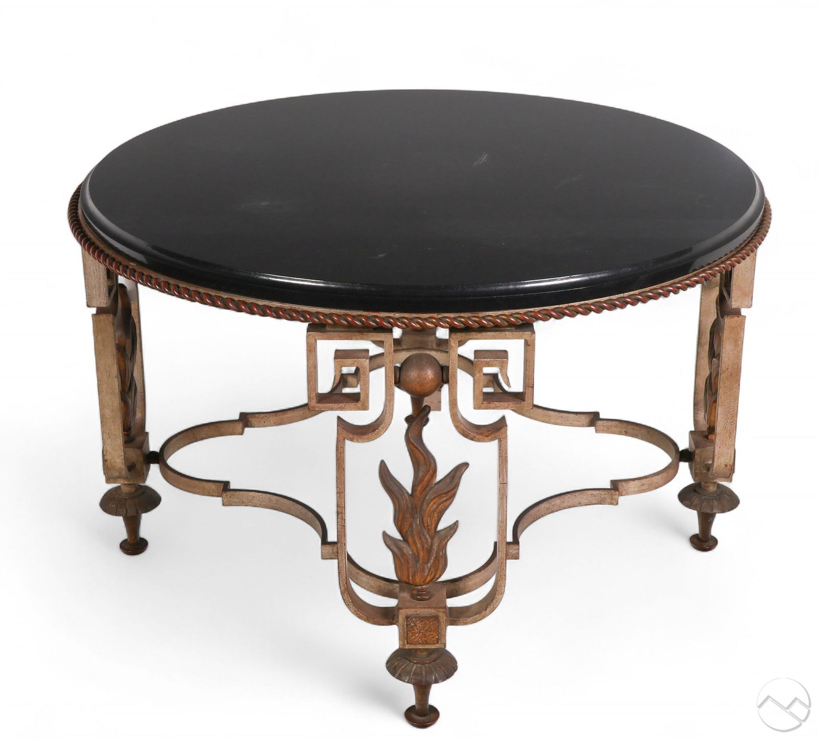 French Art Deco Style Wrought-Iron & Marble Table (1 of 8)