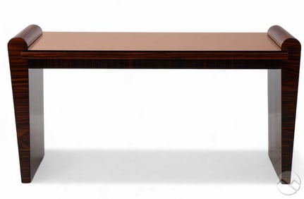 French Art Deco Ebony Macassar Mirrored Side Table