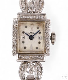 Hamilton 14K Diamond Ladies Wrist Watch with Box