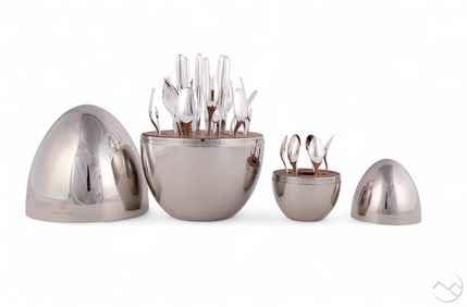 Christofle MOOD Silverplate Egg Cutlery 2pc LOT