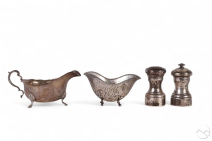 Towle & Fisher Sterling Sauce Boat Salt Pepper LOT