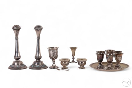 Jewish Judaica Sterling 925 Cup Candleholder LOT