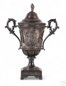 P Corsini Neoclassical Sterling Figural Lidded Urn