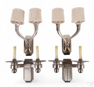 Two Pairs of Art Deco Style Wall Sconces (4pc) LOT