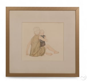 Dewitt Hardy 1940-2017 Mother and Child Watercolor