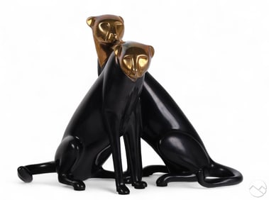 Loet Vanderveen 1921-2015 Bronze Cheetah Sculpture