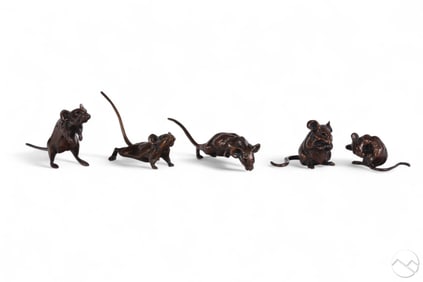 Steve Worthington 20C Bronze Mice Sculptures LOT
