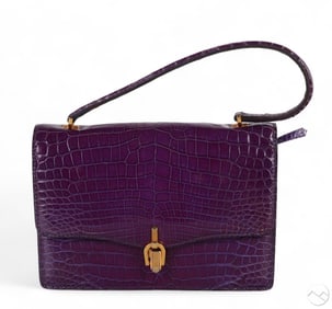 Gucci Vintage Purple Exotic Crocodile Handbag