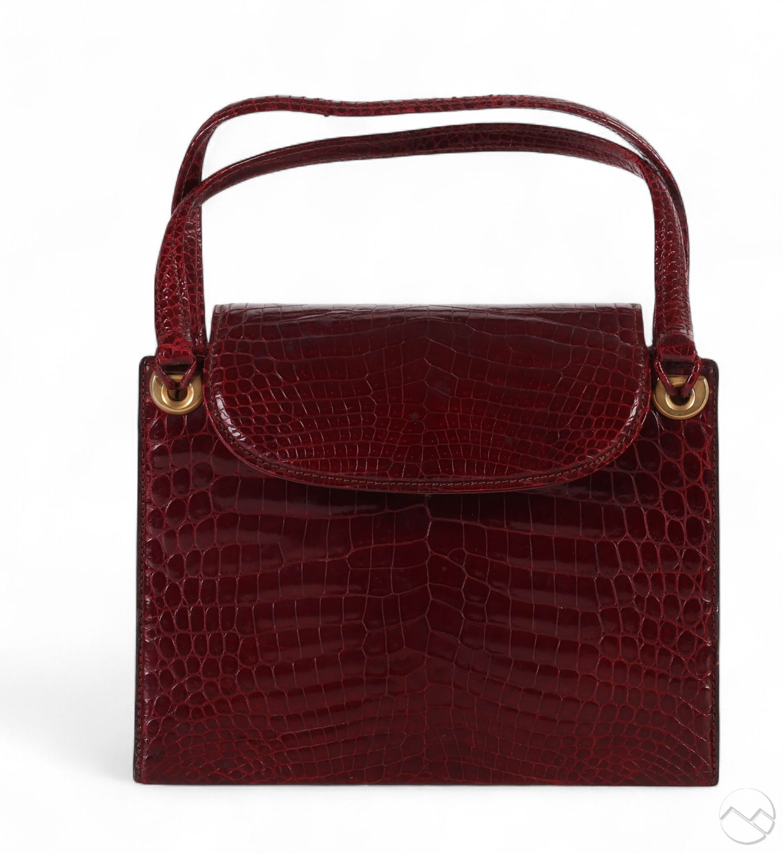 Gucci Vintage Burgundy Crocodile Handbag Purse (1 of 7)