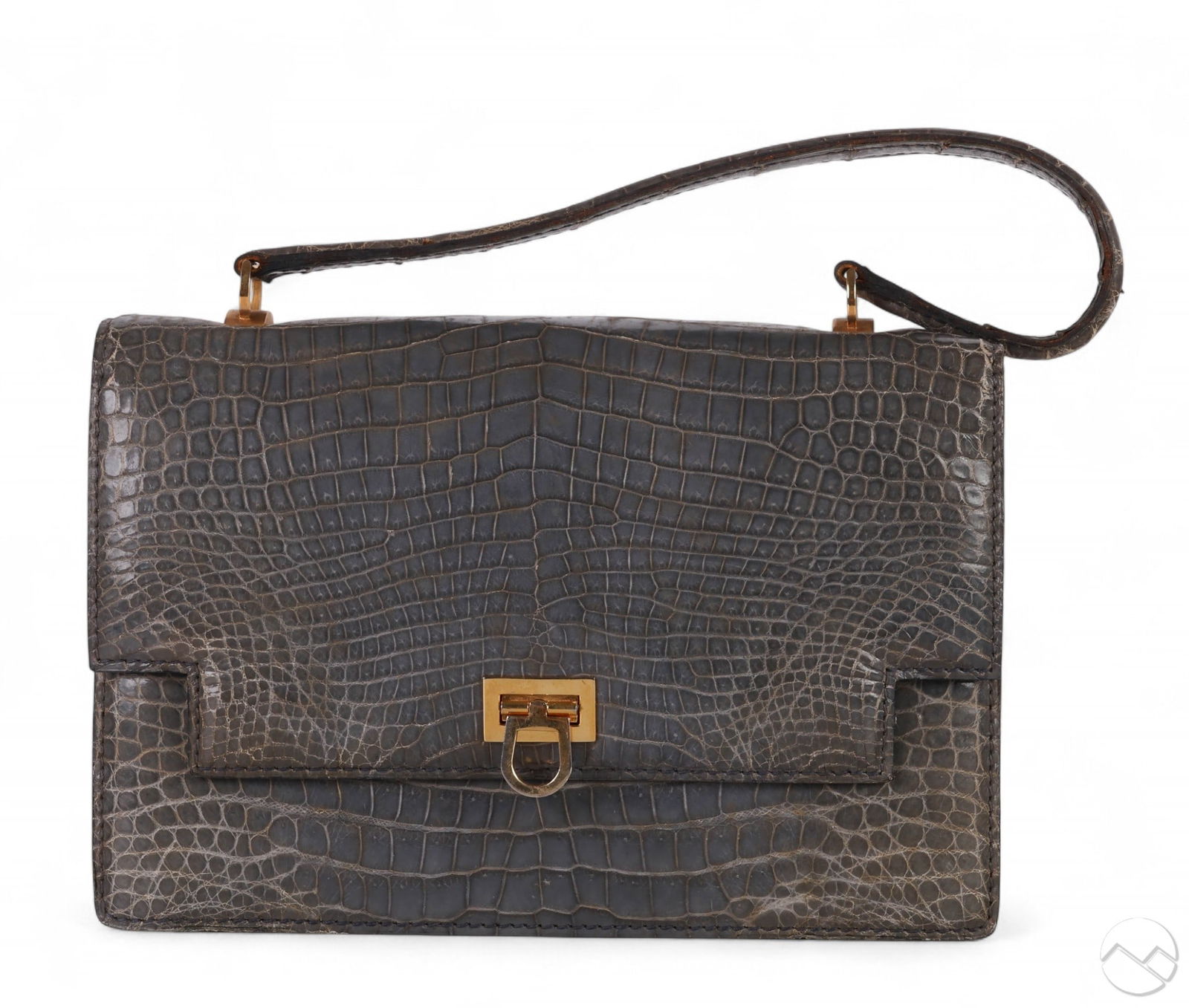 Gucci Vintage Grey Exotic Crocodile Handbag Purse (1 of 7)