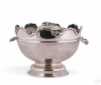 Silver Plated Caviar Set Serving Bowl Centerpiece