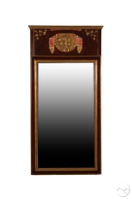Art Deco Antique Gilt Floral Relief Wall Mirror