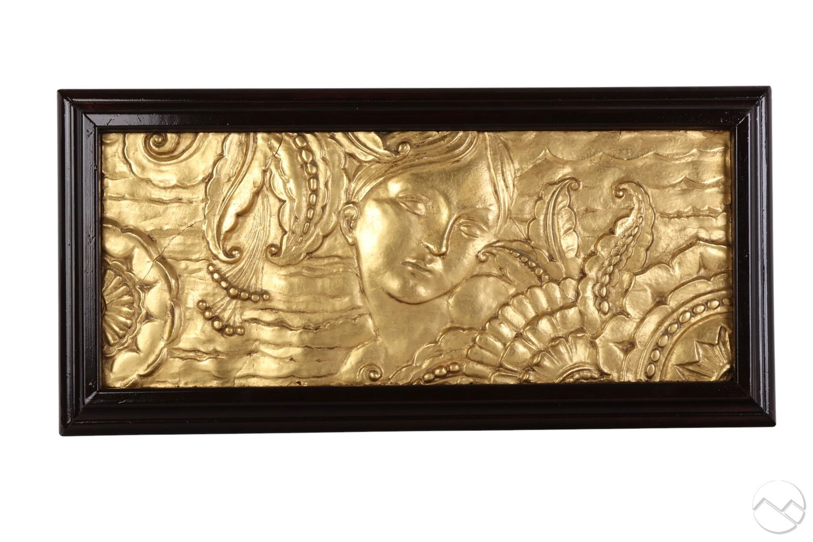 Art Deco Style Gilt Ceramic Female Relief Plaque (1 of 7)